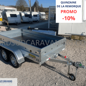 REMORQUE 2.50M FOND BOIS DOUBLE ESSIEU